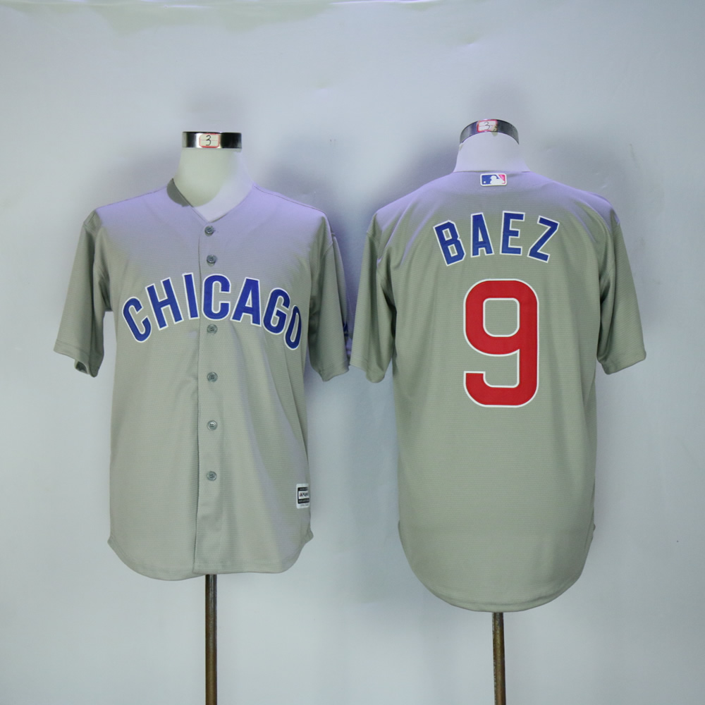 Men Chicago Cubs #9 Baez Grey MLB Jerseys->women mlb jersey->Women Jersey